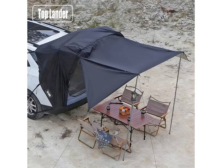 Tente de toit arrière pour voiture, auvent de camping pour SUV avec moustiquaire, abri imperméable pare-soleil