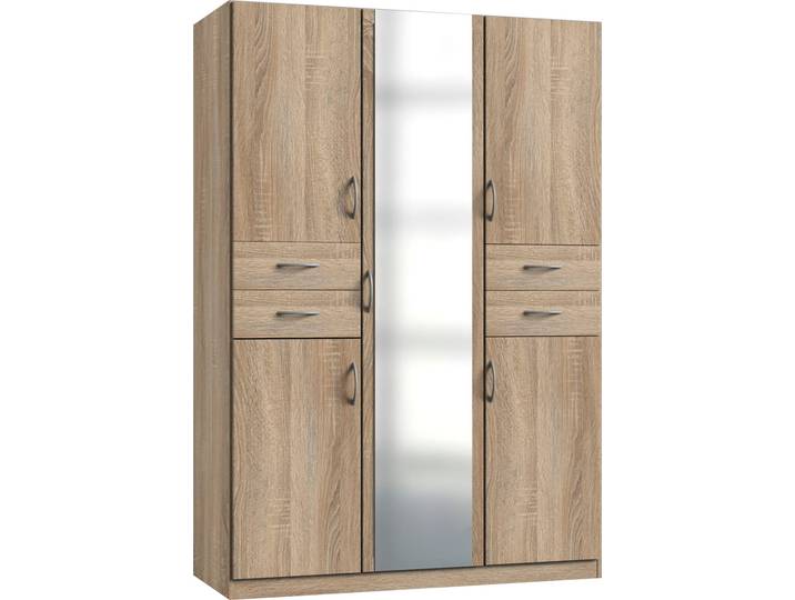 Drehtürenschrank WIMEX Bitburg , braun (eiche sägerau nachbildung), B:135cm H:198cm T:58cm, Holzwerkstoff, Schränke, Drehtürenschrank