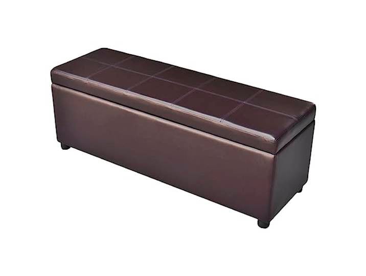 vidaXL Banc Long de Rangement\, Coffre de Rangement avec Siège\, Bout de Lit avec Compartiment\, Repose-Pied de Salon Chambre\, Bois Marron