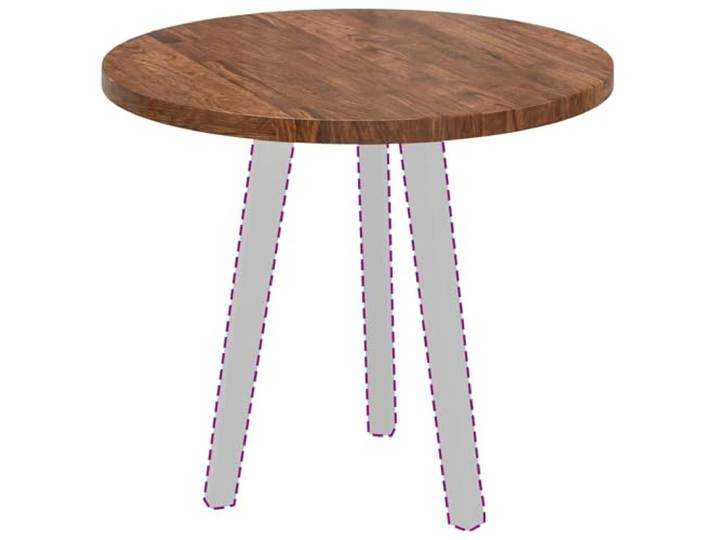 KTHLBRH Runde Tischplatte aus massiver Eiche, 60 x 2,5 cm, hellbraun Wendbares Design, geeignet für Küche Wohnzimmer Esszimmer, einfache Wartung, modernes rustikales Aussehen