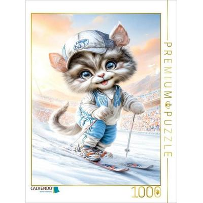CALVENDO Puzzle Skisport - Glücksgefühle im Schnee | 1000 Teile Lege-Größe 64x48cm Foto-Puzzle für glückliche Stunden