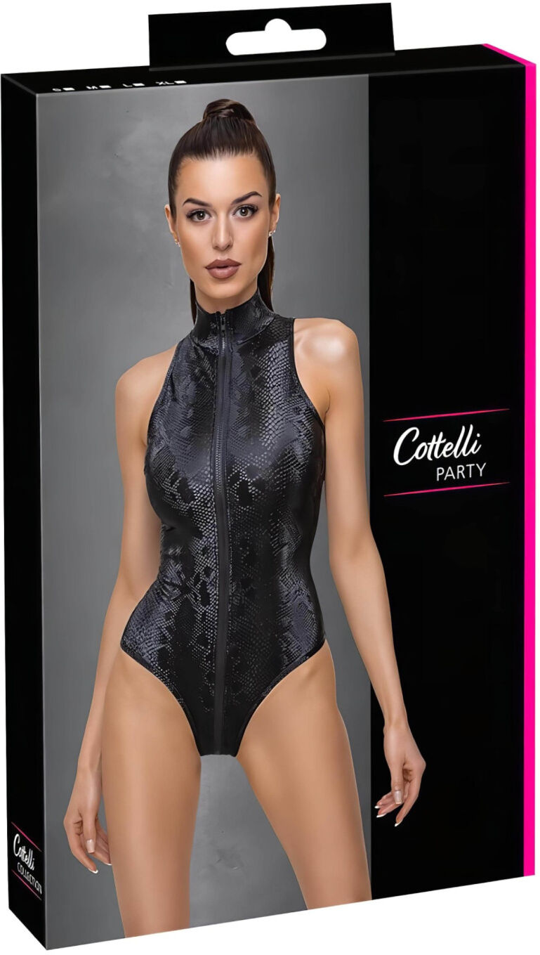 Cottelli Party - Body Med Slangeskindsmønster - Sort