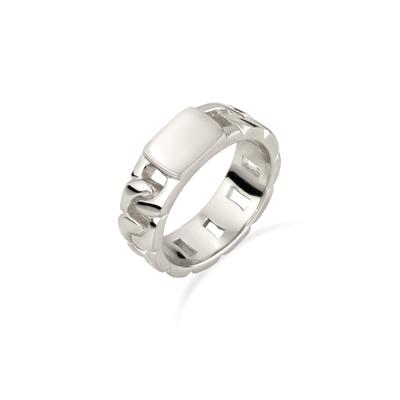 Silberring KUZZOI "Ring Siegelring Chunky Chain Look 925 Sterling Silber" Gr. 62, silber, Fingerringe, Herren, 62, Silber 925 (Sterlingsilber), Silberring