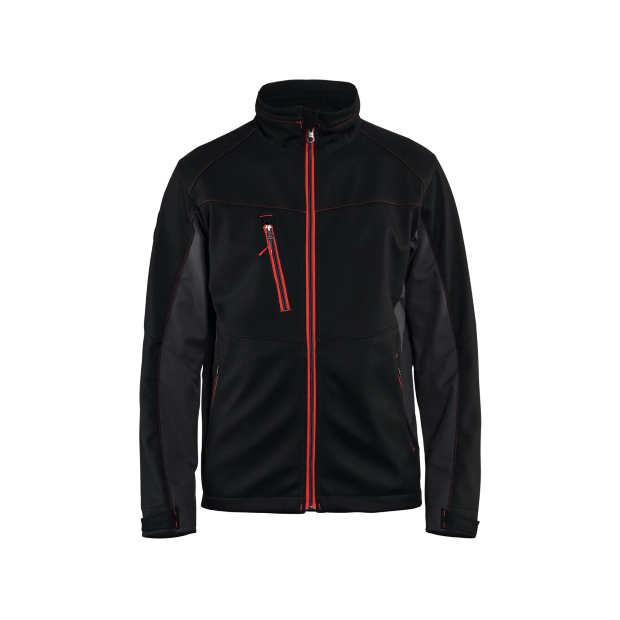 Blakläder Softshell Jacke Service Plus, schwarz / rot, Unisex-Größe: XL (495025169956XL)