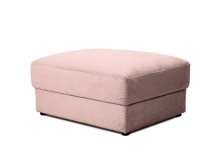 Repose-pieds capitonné 100 x 48 x 80cm Rose foncé Velours côtelé Zuri: Flamant rose