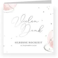 Dankeskarte Hochzeitstag: Bildfenster Danke in Weiß