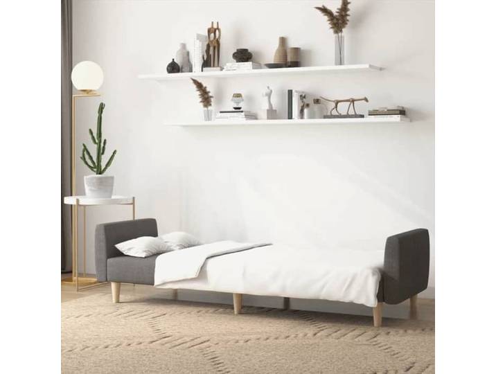 NEW Gris Sofa ergonomique - - Canapé-lit convertible - Sofa-lit - à 2 places gris foncé tissu(1parcel)9309691