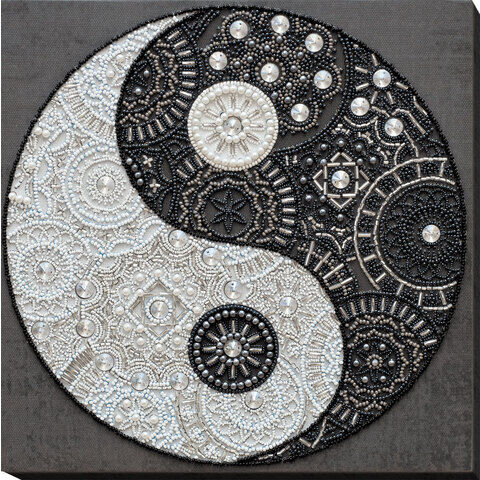 Perlen-Stickbild "Ying-Yang Balance", 26 x 26 cm