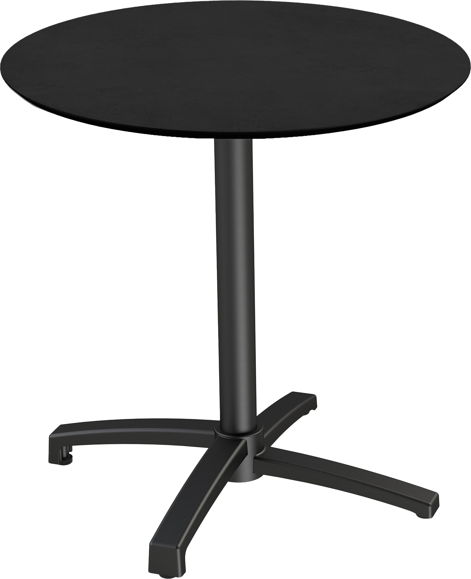 X Cross Terrassentisch Schwarz gestell + Schwarz HPL Ø70 cm