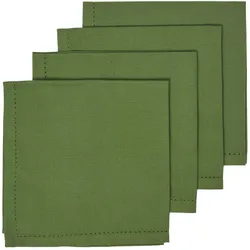 STOFFSERVIETTEN 4er-Set olivgrün 45/45 cm, 100% Baumwolle