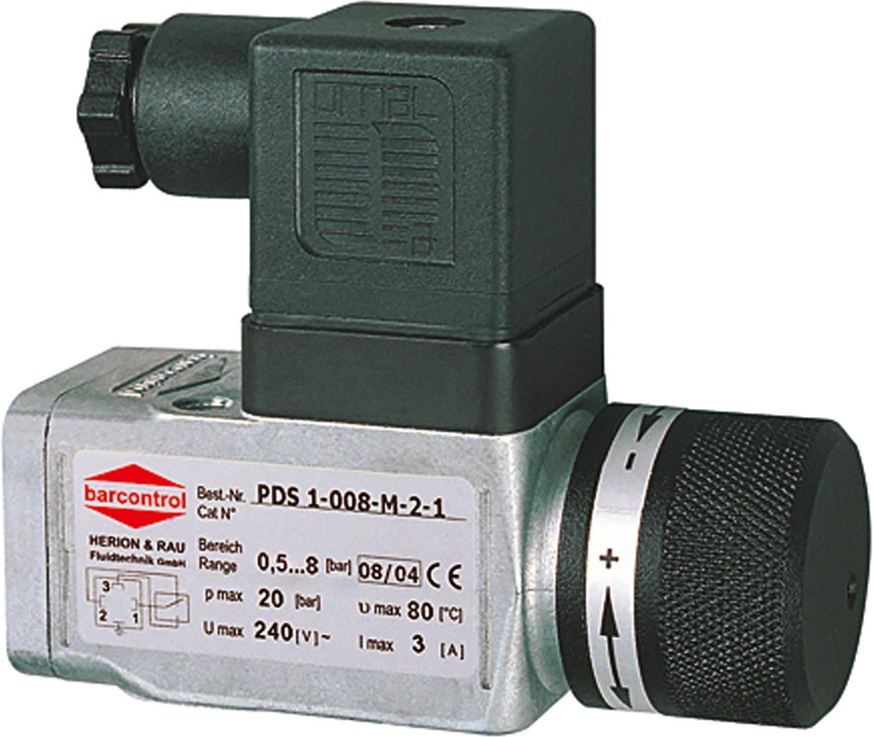 Riegler Vakuum-Drucks.,elektr.,Gerätestecker Typ A,Flansch,-0,85/-0,15bar (DS 5901)