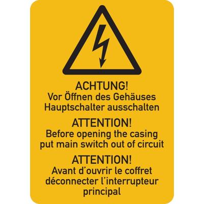 Maschinenkennzeichnung Hauptschalter ausschalten - 37x52 mm Folie selbstklebend