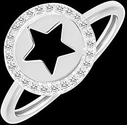 Edenly Ring Stellar - WeiÃŸgold 9 Karat mit Diamanten