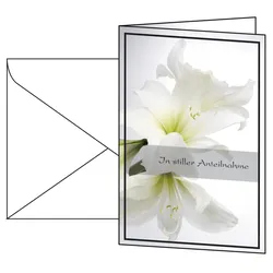 SIGEL Trauerkarten weiße Amaryllis DIN A6