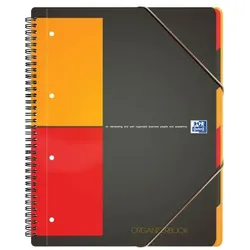 Oxford Business Collegeblock »International Organiserbook« A4+ kariert, mit Register schwarz