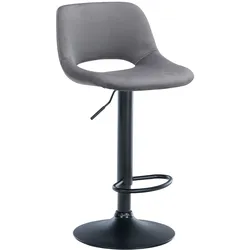 CLP Barhocker Camden Samt schwarz   Farbe: dunkelgrau, Material Gestell: Metall matt schwarz