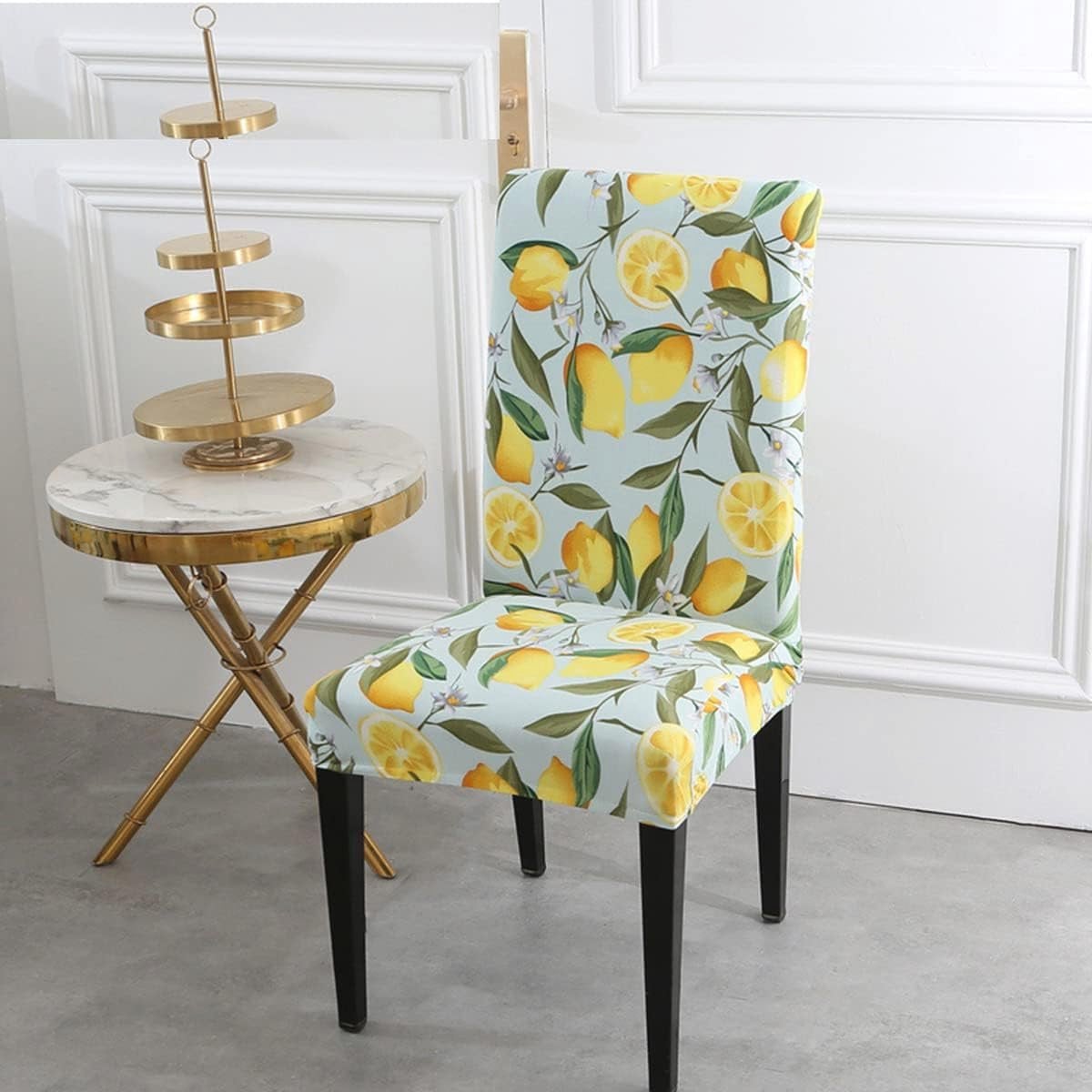 Set van 6 verwijderbare en wasbare stretchhoezen voor eetkamerstoelen