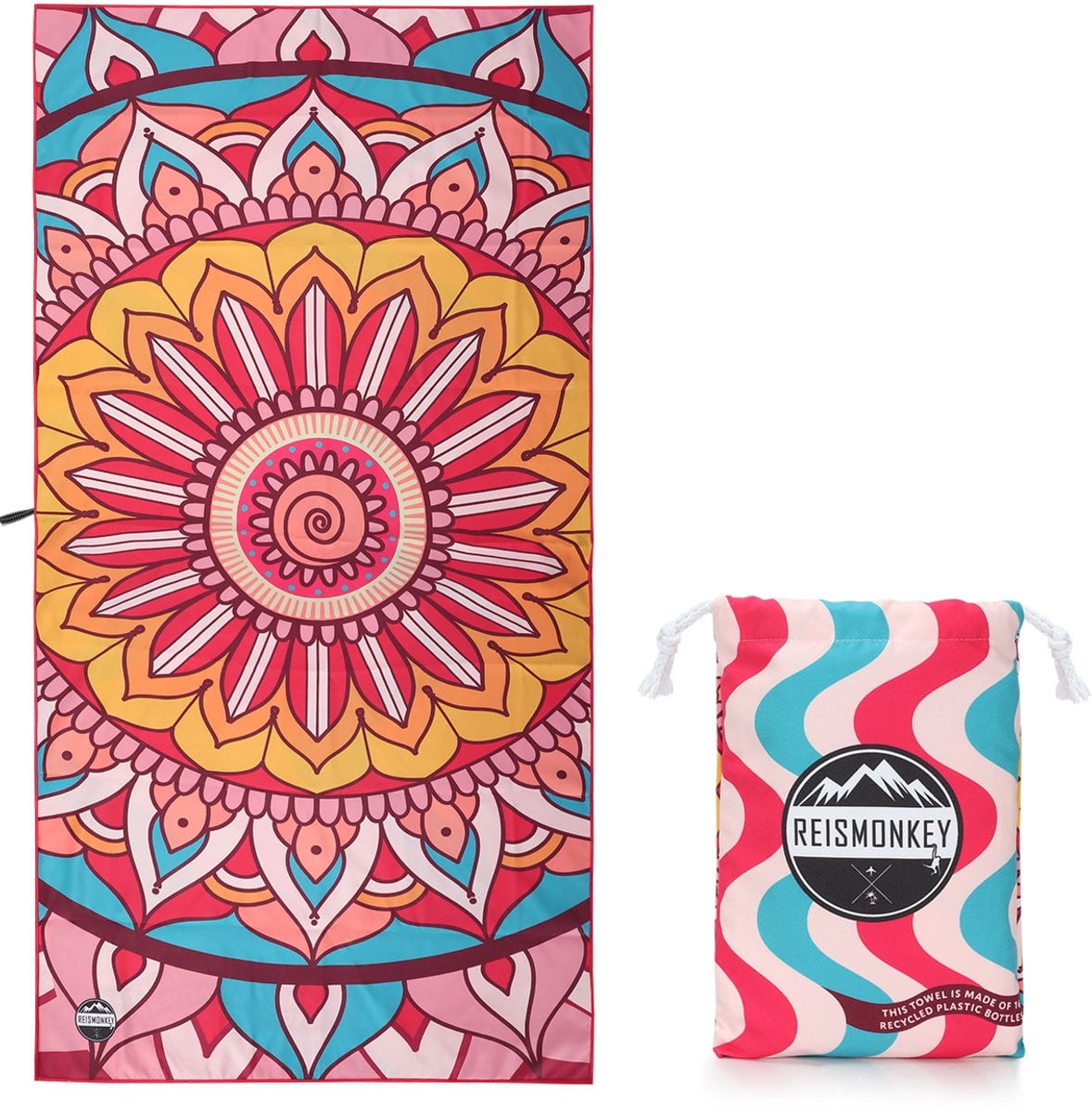 Namaste Reismonkey Sneldrogende Microvezel Handdoek van gerecycled materiaal - 175 x 80 cm