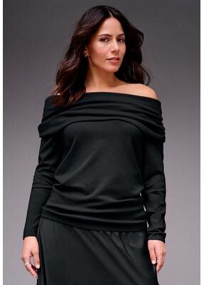 Plus Size Women's Off Shoulder Long Sleeve Sweater by Avenue in Black (Size 16)
