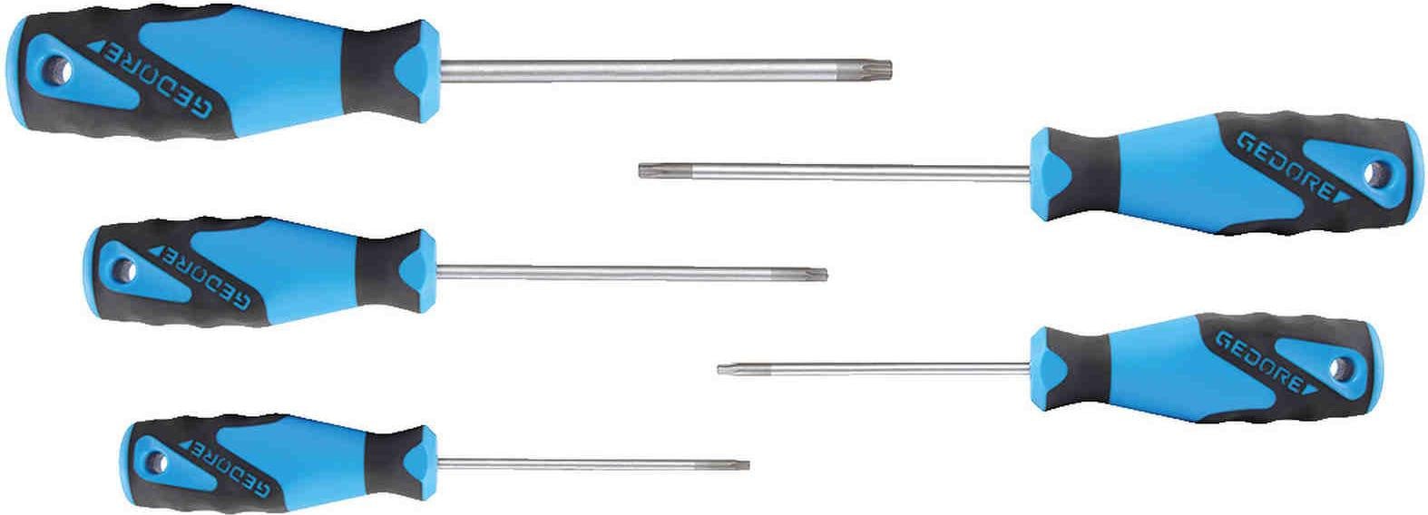 Gedore schroevendraaierset 3K, 5-delig, TORX T10-T30, artikelnummer 2163 TX-05