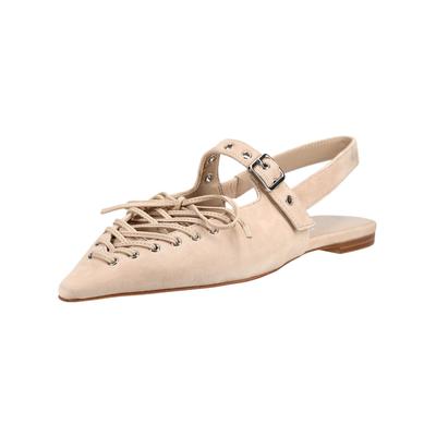 Ballerina JEFFREY CAMPBELL "Jeffrey Campbell Ballerinas Leder", Damen, Gr. 41, beige, Leder, Schuhe Ballerina