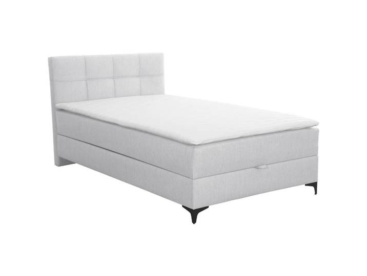 Livetastic Polsterbett, Hellgrau, Metall, Höhe ca. 22 cm, 120x200 cm, gepolstertes Kopfteil, Schlafzimmer, Betten, Polsterbetten