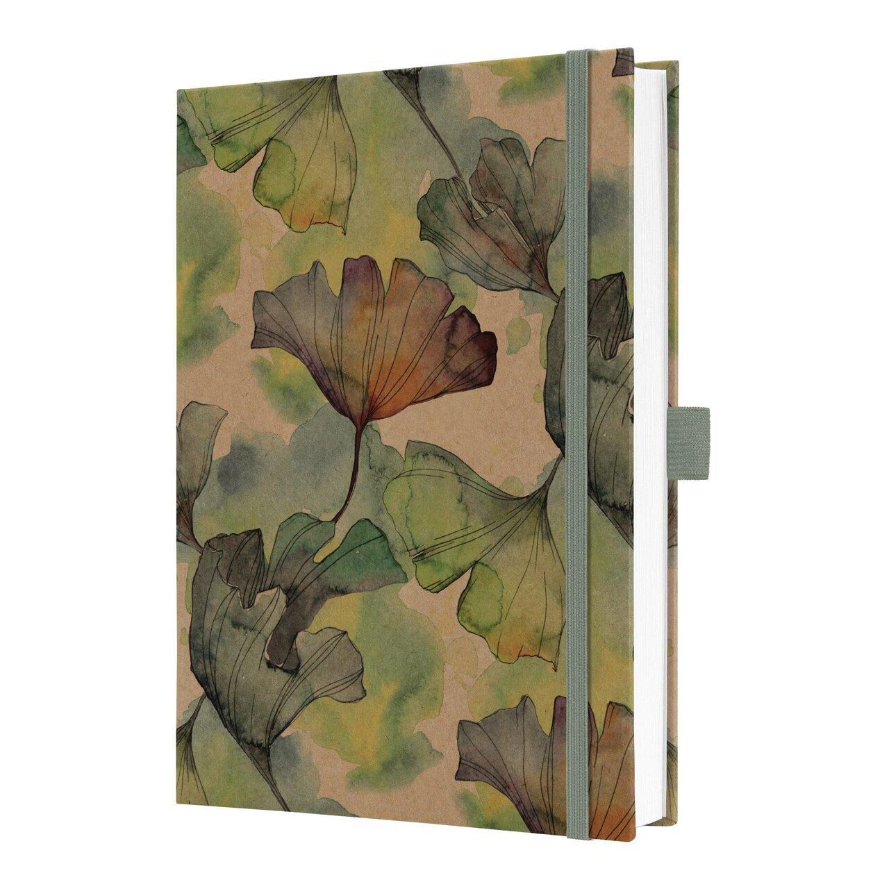 SIGEL Notizbuch Jolie ca. DIN A5 liniert, gelb, grün, braun Hardcover 192 Seiten, 1 St.