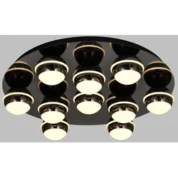 GeeTi LED-Deckenleuchte Biarritz Metall Schwarz
