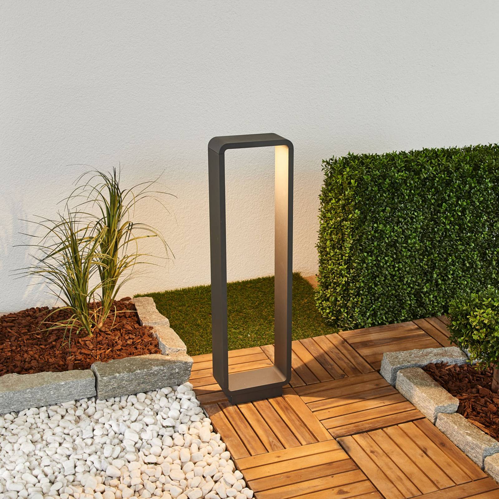LED Pathway Light ninon Lucande, Black, Aluminium, Modern, Outdoor lights
