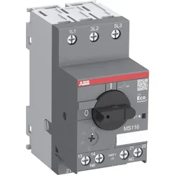 ABB MS116-0.4-HKF1-11 Motorschutzschalter 0.25 ... 0.40 A, mit frontseitigem Hilfsschalter 1S+1Ö 1SAM250005R1003 MS11604HKF111