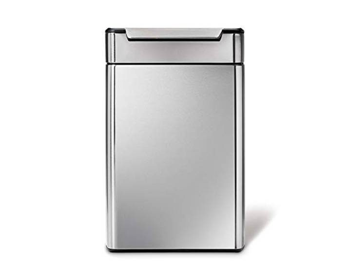 simplehuman CW2018 48 Liter, touch-bar Recycler Abfalleimer, Mülltrennsystem 2 Fach, Mülleimer Küche, Mülltrennung, Recycling, gebürsteter Stahl, 10 Jahre Garantie