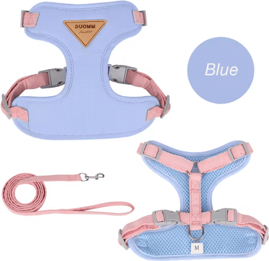 Inspire Curations ComfortFit Adjustable Cat Harness & Leash Set blue m suit 7 10kg