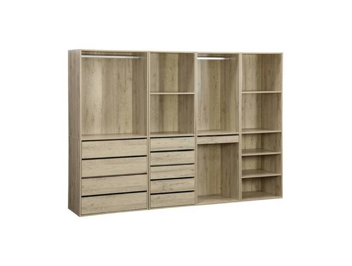 Kit dressing modulable avec 4 éléments. naturel. panneaux stratifiés
