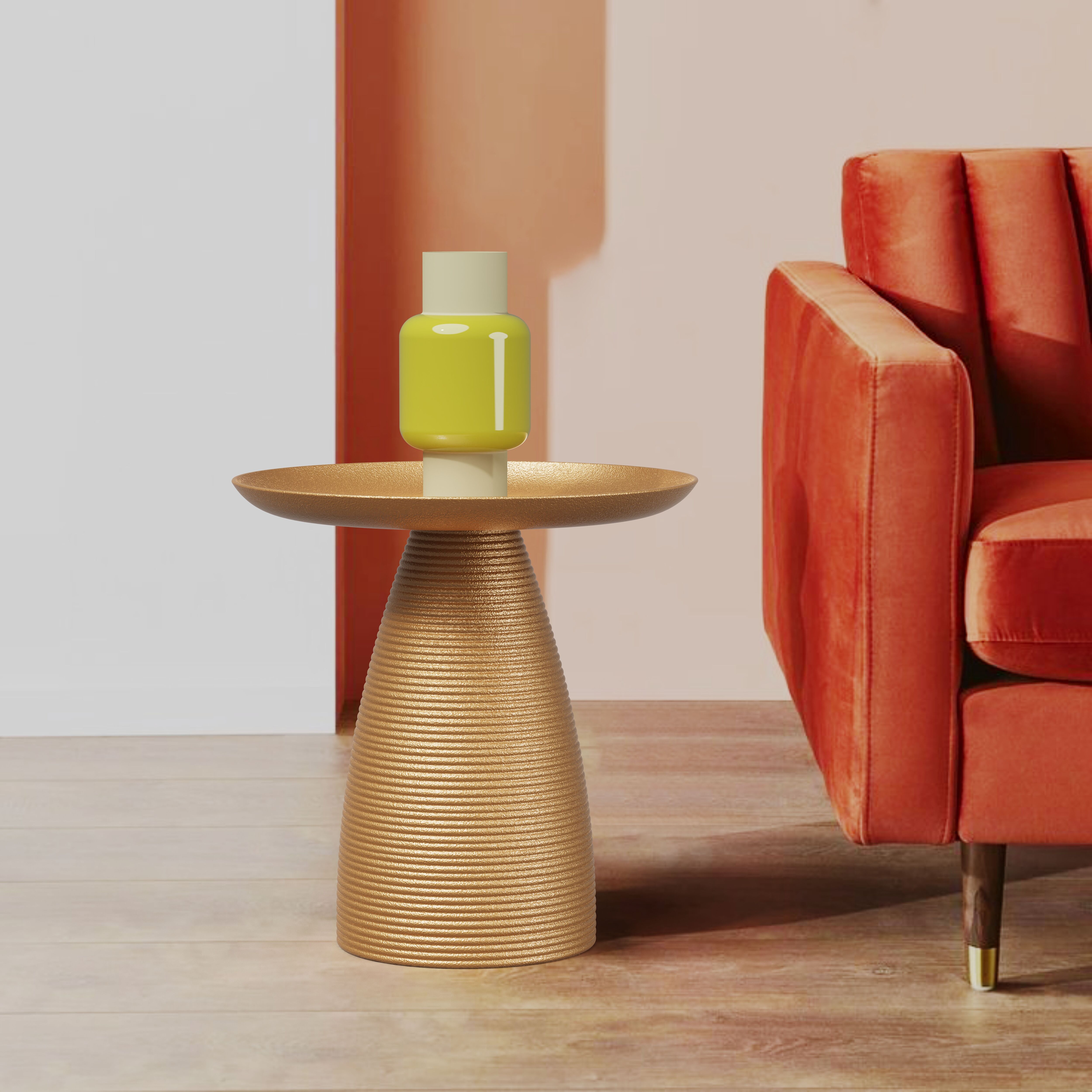 Beistelltisch PAROLI "Capri", gold (gold, gold), B:45cm H:49cm T:45cm, Tische, Beistelltisch gold, gold B/H/T: 45cm x 49cm x 45cm