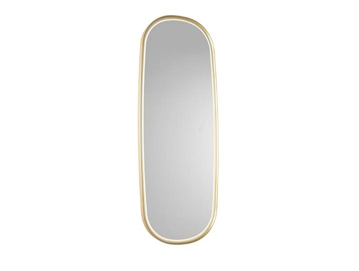 Miroir de salle de bain moderne doré avec LED et variateur