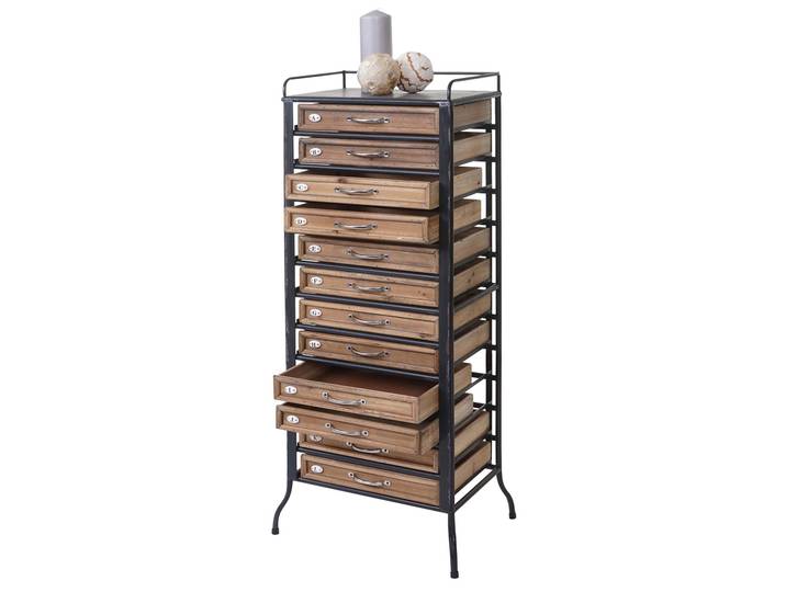 Apotheker-Schrank HWC-A43, Tanne Holz massiv Vintage Shabby-Look 129x55x38cm Standard