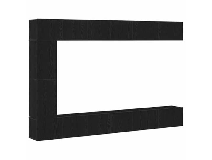 Todiikf Wand-TV-Schrank Set 9-Teilig Schwarz Eichen-Optik Holzwerkstoff Platzsparende Schrankkombination für das Wohnzimmer mit verstellbaren Einlegeböden und sanft schließenden Türen.