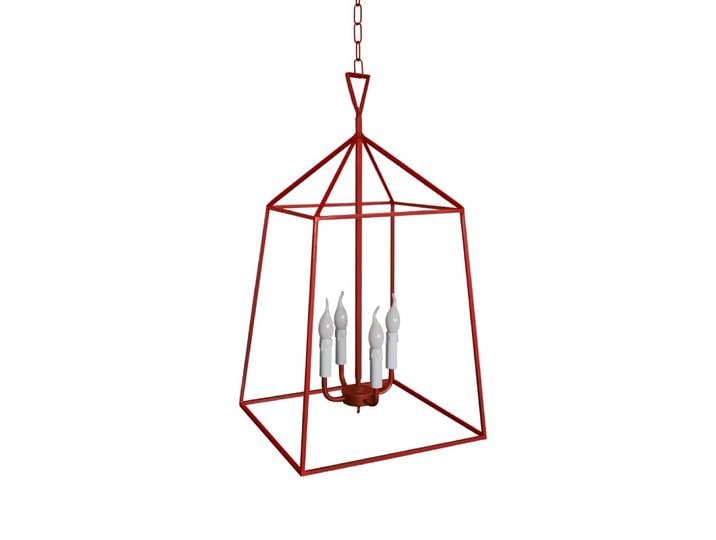 Suspension métal cable carré rouge D0cm