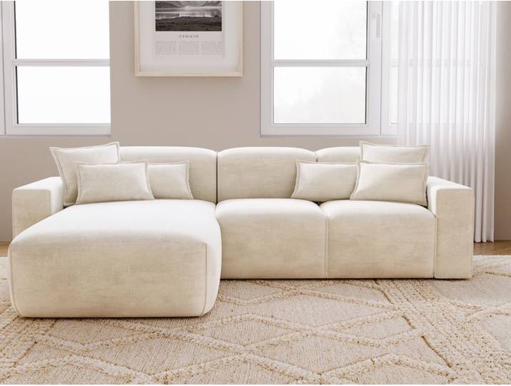 Ecksofa L-Form Links Moderne Ecksofa Leni Beige