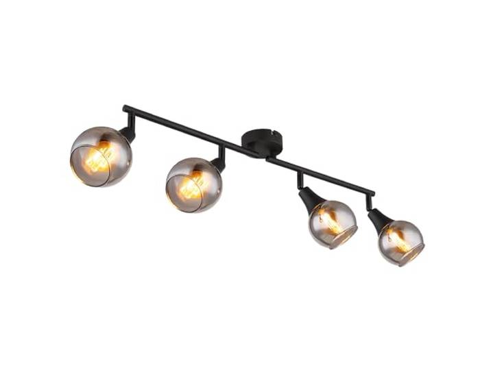 Deckenlampe Deckenleuchte Flurlampe Bewegliche Spots Schwarz Metall L 60 cm