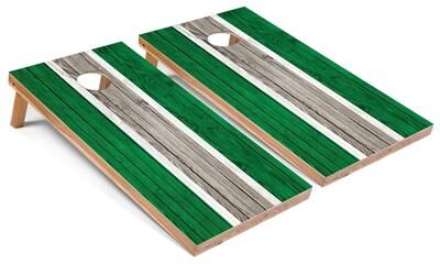 Skip's Garage Kelly Striped Cornhole Board Set