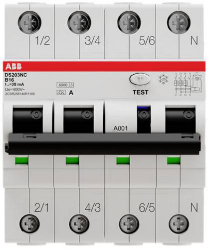 ABB 2CSR256140R1165 FI-Schutzschalter/Leitungsschutzschalter 4polig