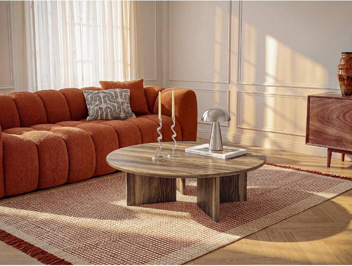 Runder Couchtisch - Naturfarben dunkel TOPANIA