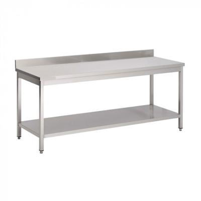 Matériel HORECA Edelstahltisch mit Unterboden und Rückwand 700 x 700mm - Materiel Horeca GDATS-77A