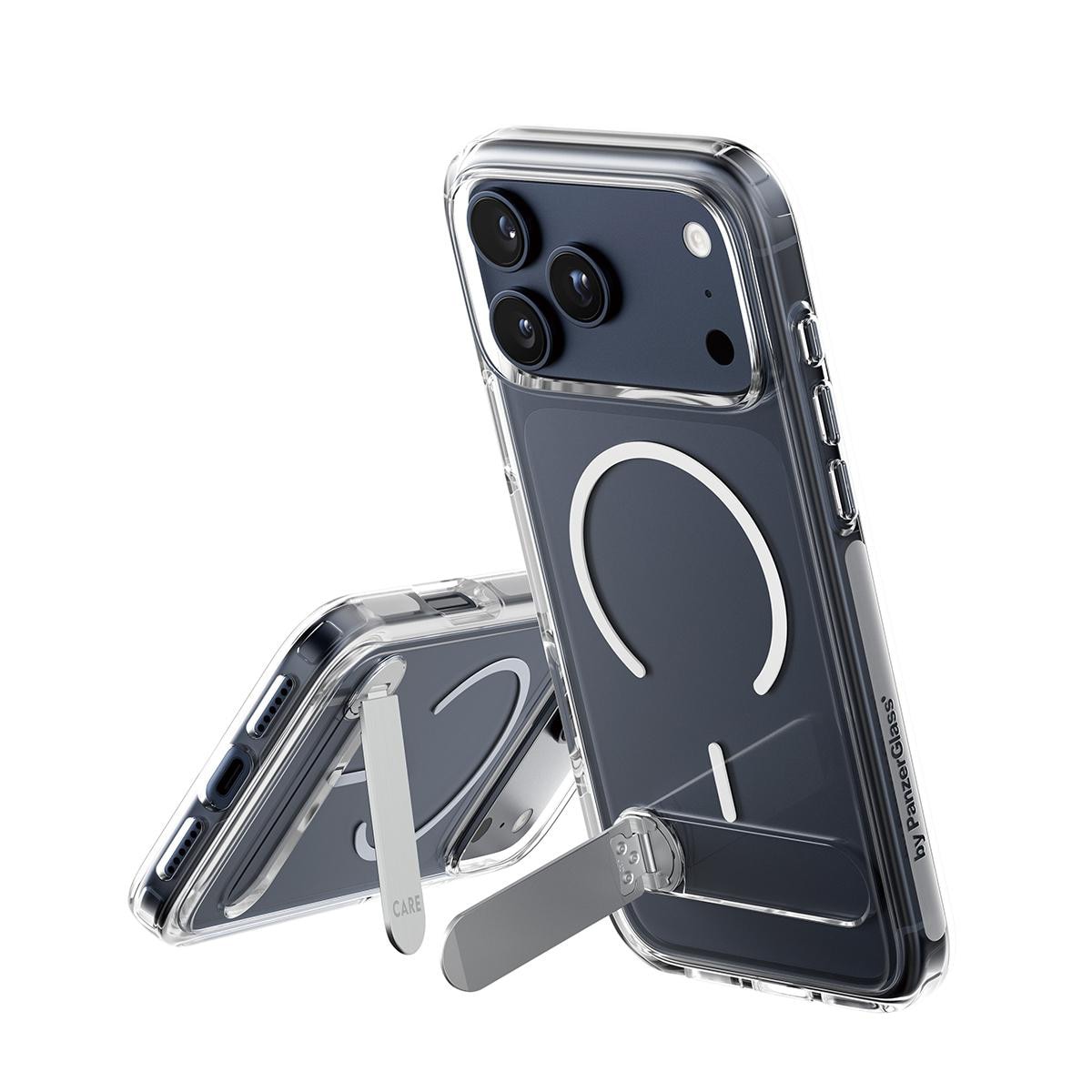 CARE by PanzerGlass Feature Case Transparent mit Kickstand & MagSafe für iPhone 17 Pro Max