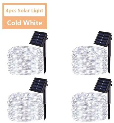 Uplift Picks Solar Fairy String Lights Create Magical Garden Glow For Every Celebration white (4 Pcs) 12 M 100 Led