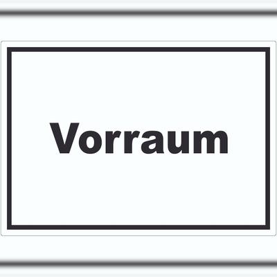 HB-Druck Vorraum Aufkleber mit Text Diele Vorzimmer waagerecht A0 (841x1189mm)