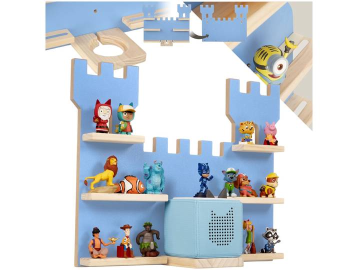Étagère murale MyLittleStory Fortress pour jusqu'à 16 Tonies - bleu