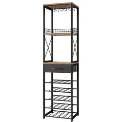 Vicco, Weinregal, Porto mit Schublade (20 Flaschen, 30 x 30 x 147.50 cm)