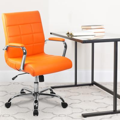 Flash Furniture Mid-back Chrome/Vinyl Executive Swivel Office Chair